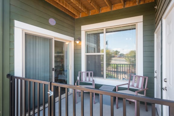 Private balcony at Arterra Place Apartments, Colorado