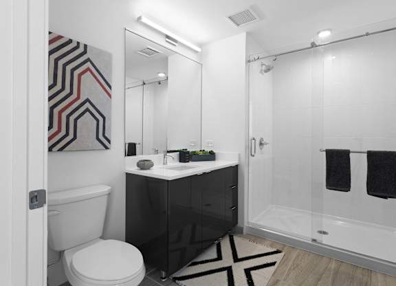 Luxurious Bathroom at Viridian on Sheridan, Illinois