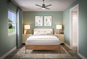 Bedroom with a bed and a nightstand with a at South Pine, South Fulton, GA 30291amp and a plant at South Pine, Union City, 30291