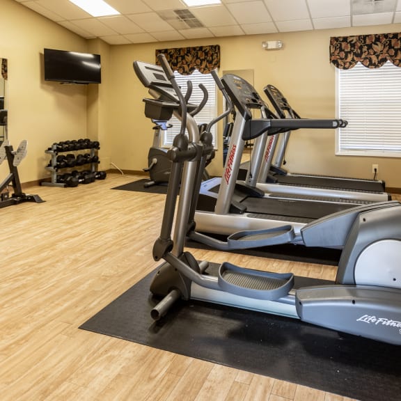 Fully equipped fitness center onsite at Spring Hill Apartments & Townhomes, Baltimore