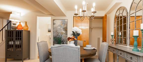 Spacious dining room with storage at Spring Hill Townhomes