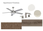Thumbnail 1 of 2 - a room with a ceiling fan and a wood floor