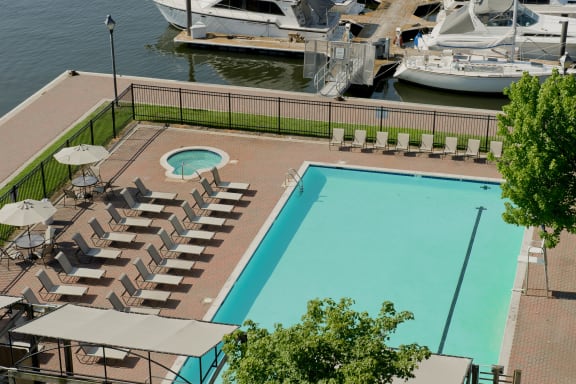 a view of the pool at the marina at the resort at longboat key at Tindeco Wharf, Baltimore, MD