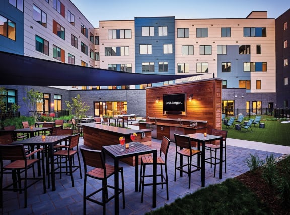 a restaurant or other place to eat at residence inn downtown at Dey & Bergen, Harrison, 07029
