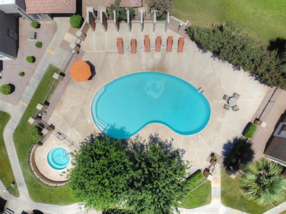 Aerial View of Pool and Jacuzzi
