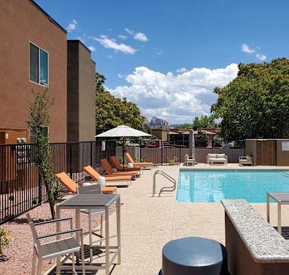 Pool at Piñon Lofts Apartments in Sedona Arizona