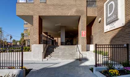 the front of a building with stairs and a do not enter sign at Dorado Apartments, Yonkers, NY