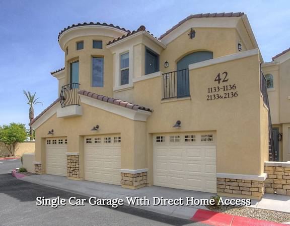 a single car garage with direct home access