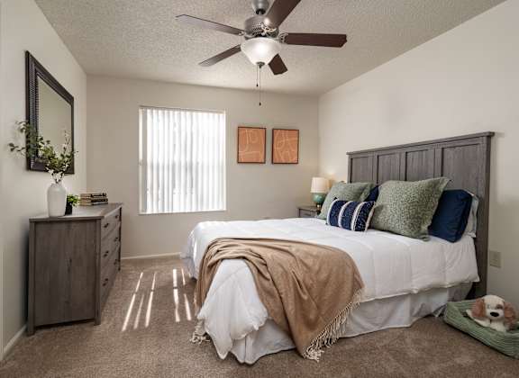 Spacious bedroom at Stoneridge Apartments in Gainesville, Florida