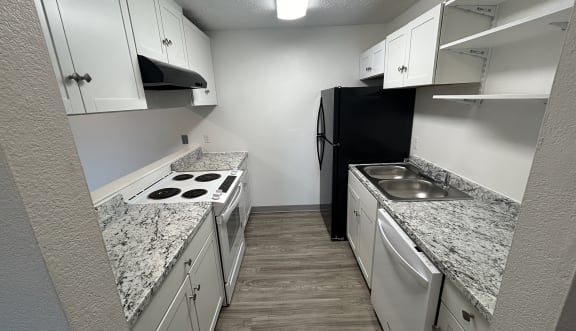Kitchen interior at Kings Court, Anchorage Alaska