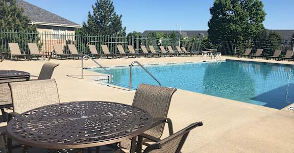 Heated outdoor pool, perfect for those hot, humid Wisconsin summers