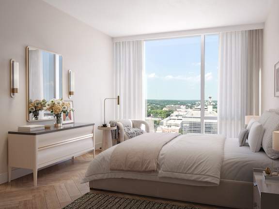 kitchen with view into living room AVE Hamilton Green - 25 Cottage Apartments, White Plains ,New York, 10601