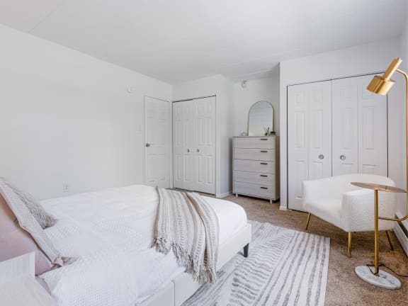 Cozy White Bedroom at Chestnut Hill Village, Pennsylvania