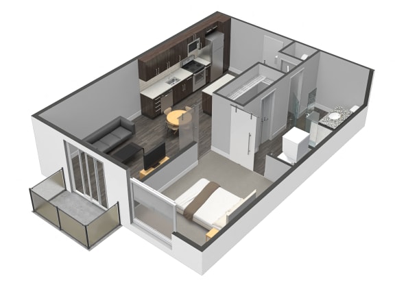 A4 One Bed One Bath Floor Plan A4 One Bed One Bath, 793 Sq.Ft. Floor Plan at Spoke Apartments, Atlanta