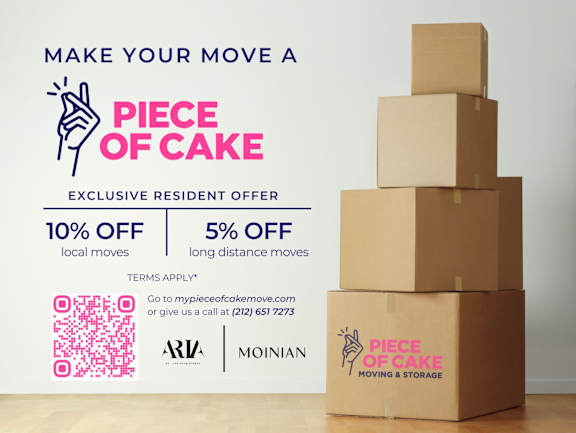 A moving company advertisement offering discounts on local and long distance moves.