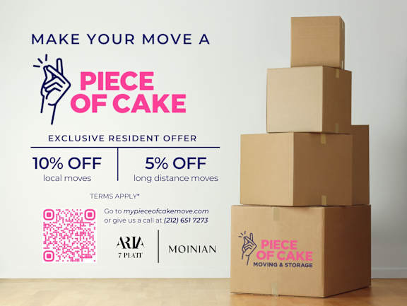 A moving company advertisement offering discounts on local and long distance moves.