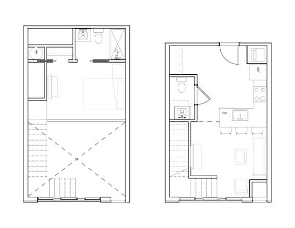 A floor plan of a two-story residential building.