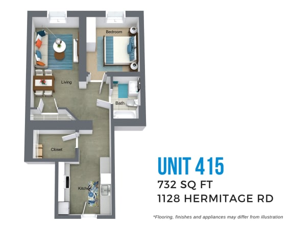 Floor Plan  One Bedroom