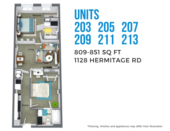 Floor Plan  Two Bedroom