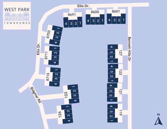 a map of the west park lodging area map