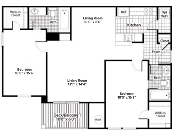 B2 Floor Plan at Sanger Place, Lorton, Virginia