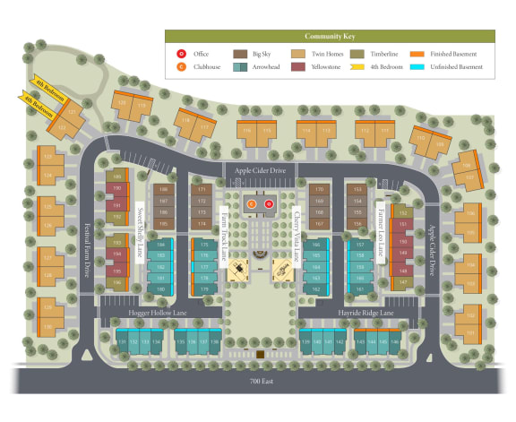 a site plan of a development with apartments and a parking lot