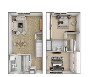 Floor Plan  a floor plan of a two bedroom apartment