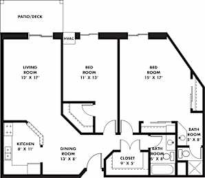 Minnetonka Hills - Two Bedroom Two Bathroom Side-by-Side (2d)
