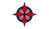 A graphic of a red star with a dark blue background.