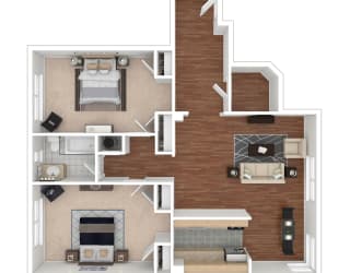 Rock Creek Springs Apartments 2 Bedroom Floorplan GA
