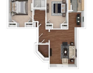 Rock Creek Springs Apartments 2 Bedroom Floorplan G2B