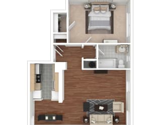 Rock Creek Springs Apartments 1 Bedroom Floorplan GA