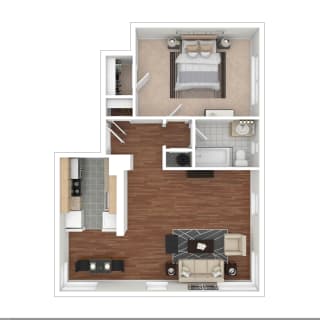 Rock Creek Springs Apartments 1 Bedroom Floorplan GA