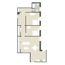  Floor Plan 2 Bedroom - 1 Bathroom