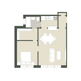  Floor Plan 1 Bedroom - Tier 01