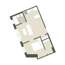  Floor Plan 1 Bedroom - Tier 06