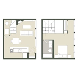  Floor Plan 1 Bedroom - 1 Bathroom