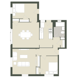  Floor Plan 2 Bedroom -1 Bathroom