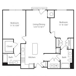  Floor Plan 2B/2D