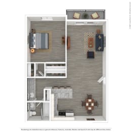 Casa Granada 1 Bedroom Floor Plan at Casa Granada, Los Angeles, California