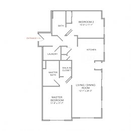 Floor Plan  2 Bedroom/2 Bath/3rd Floor