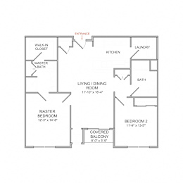 Floor Plan  2 Bedroom/2 Bath/2nd Floor