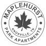 A black and white logo for Maplehurst Park Apartments in Knoxville, TN.
