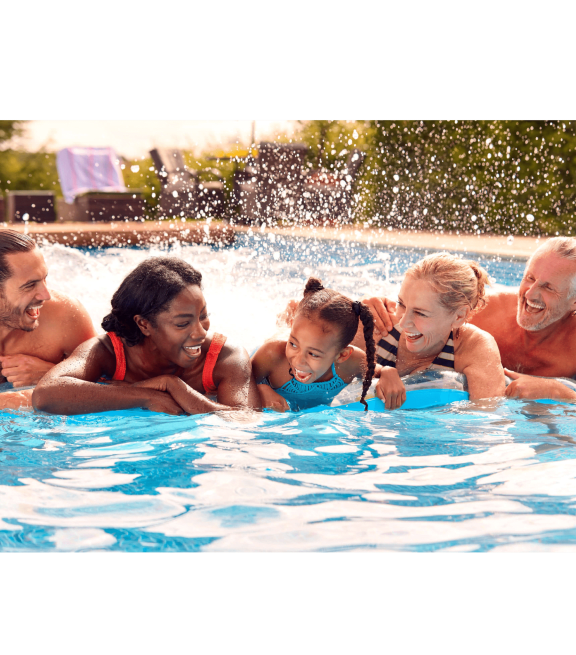 Diverse Friends at Pool