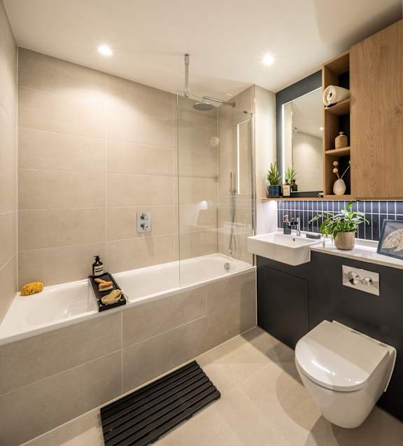 Bathroom in 2 bedroom apartment at The Maple.