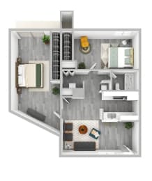 a floor plan of a 1 bedroom floor plan