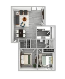 a floor plan of a 1 bedroom floor plan