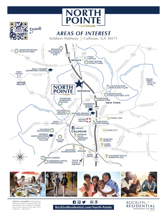 a map of the north pointe area of interest in the city of north point