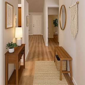 A room with a sliding glass door and a wooden floor.