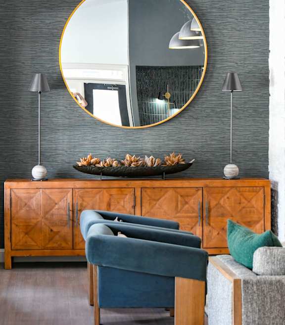 Home Interior With Mirror at Sandstone Creek, Overland Park